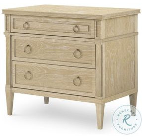 Maison '47 Blonde Cerused 3 Drawer Nightstand