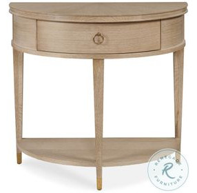 Maison '47 Blonde Cerused 1 Drawer Demilune Nightstand