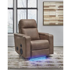 Flinlock Caramel Glider Power Recliner with Audio System