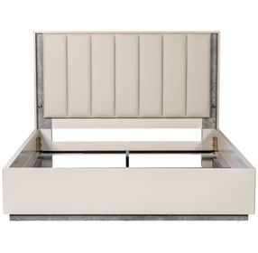 Pavira Stone and Taupe Upholstered Platform Bedroom Set