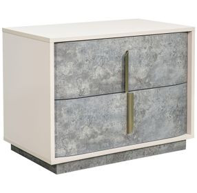 Pavira Stone 2 Drawer Nightstand with LED