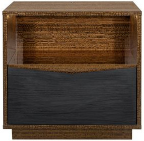 Kayner Charcoal 1 Drawer Nightstand with LED