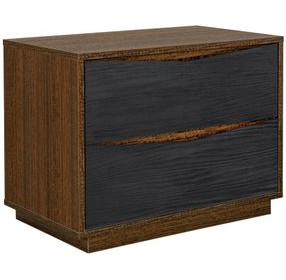 Kayner Charcoal 2 Drawer Nightstand with LED