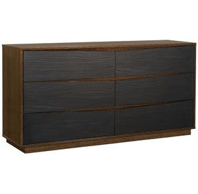 Kayner Charcoal 6 Drawer Dresser with LED