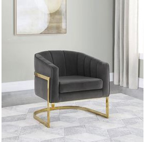 Joey Dark Grey And Gold Accent Chair