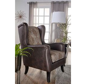 Elmbrook Brown Wingback Accent Chair