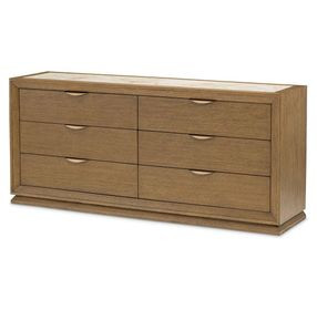 Portrait Sienna Brown 6 Drawer Dresser with LED