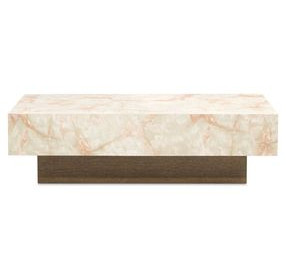 Portrait Sienna Brown and Creamy Peach Rectangular Occassional Table Set