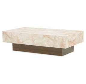 Portrait Sienna Brown and Creamy Peach Rectangular Cocktail Table