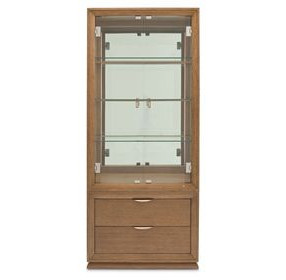 Portrait Sienna Brown 2 Door Display Cabinet with LED