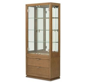 Portrait Sienna Brown 2 Door Display Cabinet with LED