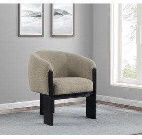 Valdez Beige Boucle Barrel Back Accent Chair