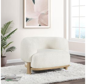 Lawler Ivory Boucle Barrel Back Accent Chair