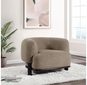 Lawler Brown Boucle Barrel Back Accent Chair