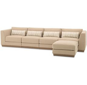 Portrait Toffee 5 Piece Modular Sectional with Pillow