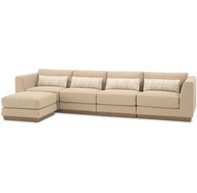 Portrait Toffee Modular Sectional with Pillow