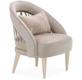La Rachelle Lustre Upholstered Flame Accent Chair with Pillow