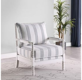 Blanchett White And Navy Accent Chair