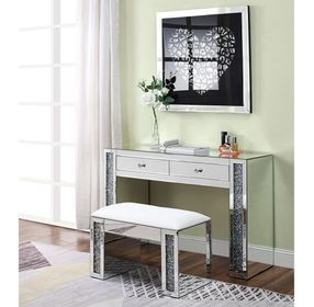 Noralie Silver and Gray 3 Drawer Vanity Desk