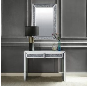 Noralie Silver and Gray 43" Rectangular Console Table