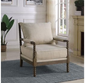 Blanchett Beige And Natural Accent Chair