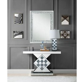 Noralie Silver and Gray Rectangular Console Table