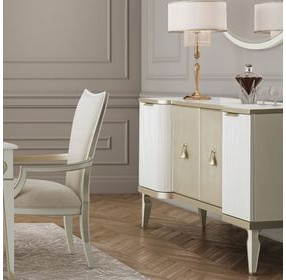 La Marisia Creamy Pearl Sideboard with Adjustable Shelves