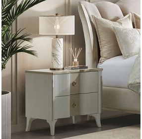 La Marisia Creamy Pearl 2 Drawer Nightstand