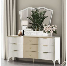 La Marisia Creamy Pearl Dresser and Mirror