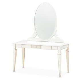 Maris Bay Creamy Pearl 1 Drawer Vanity Table with Mirror