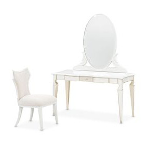 La Marisia Creamy Pearl 1 Drawer Vanity Desk