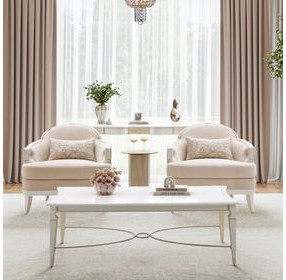 La Marisia Creamy Pearl Rectangular Console Table