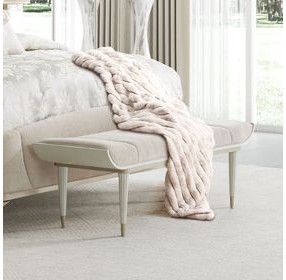 La Marisia Tranquil and Creamy Pearl 61" Accent Bench