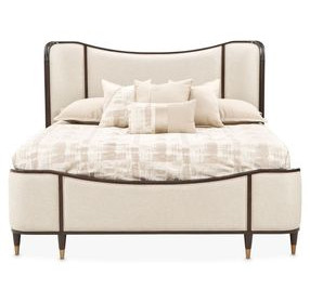 Camellia Field Pecan Upholstered Bedroom Set