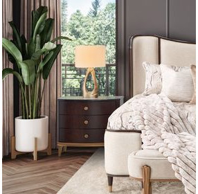 Camellia Field Warm Pecan 3 Drawer Nightstand