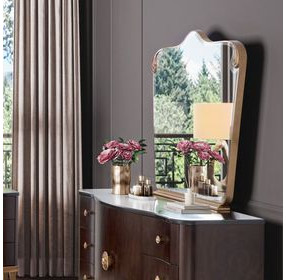 Rosemere Warm Pecan Arch Dresser Mirror