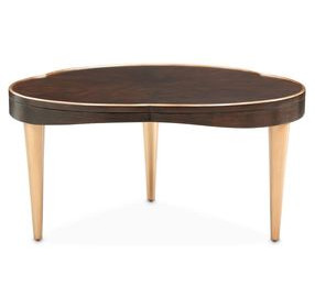 Camellia Field Warm Pecan Free Form Cocktail Table