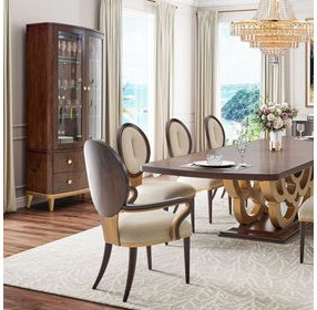 Camellia Field Warm Pecan 2 Door Display Cabinet