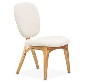 Camellia Field Antique Gold and Linen Vanity Chair