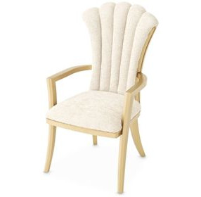 Fantosini Natural Upholstered Dining Arm Chair Set of 2