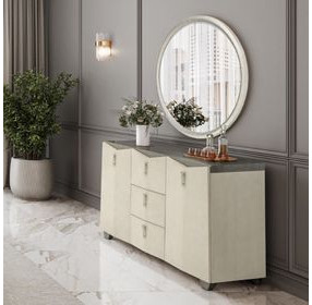 Fontessa Silver Mist 2 Door Sideboard with Mirror