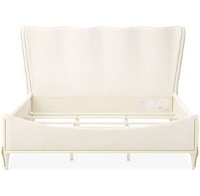 La Terrazza Creamy Pearl King Upholstered Panel Bed