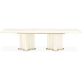 La Terrazza Creamy Pearl 141" Extendable Rectangular Dining Table