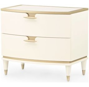 La Terrazza Creamy Pearl 2 Drawer Large Nightstand