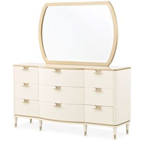Terravista Creamy Pearl 9 Drawer Dresser with Mirror