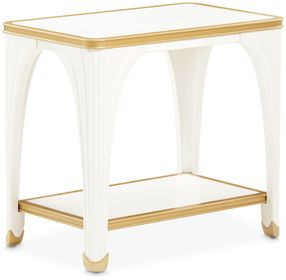 La Terrazza Creamy Pearl Rectangular End Table