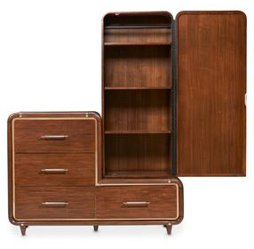 Mason Park Umber 4 Drawer Chest with Storage Mirror