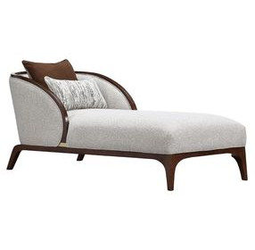 Houston Pebble and Walnut Chaise
