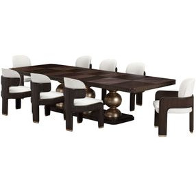 Westminster Row Medium Espresso 128" Extendable Rectangular Dining Table
