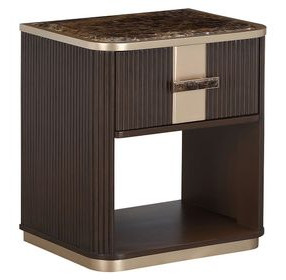 West Kensington Medium Espresso 1 Drawer Nightstand with LED